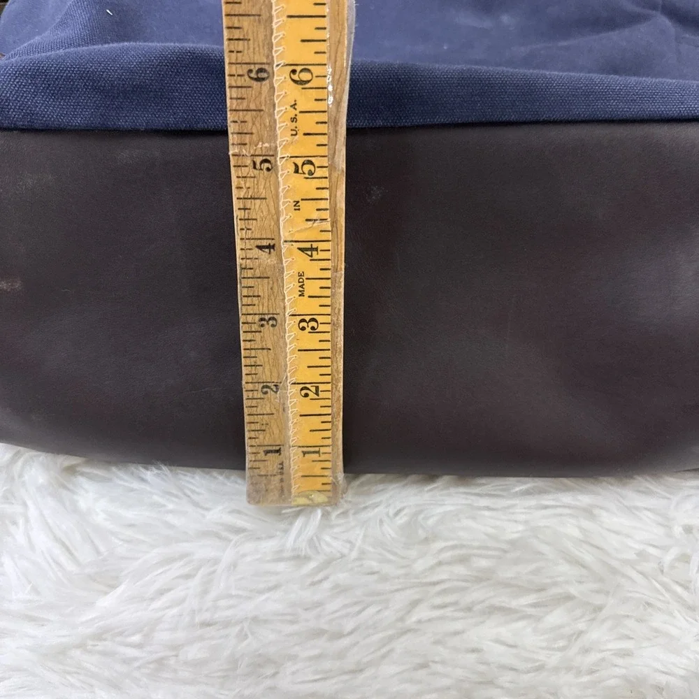 Esperos Soho Rolltop Backpack Navy Canvas Leather Straps USA Made‎ Laptop Bag